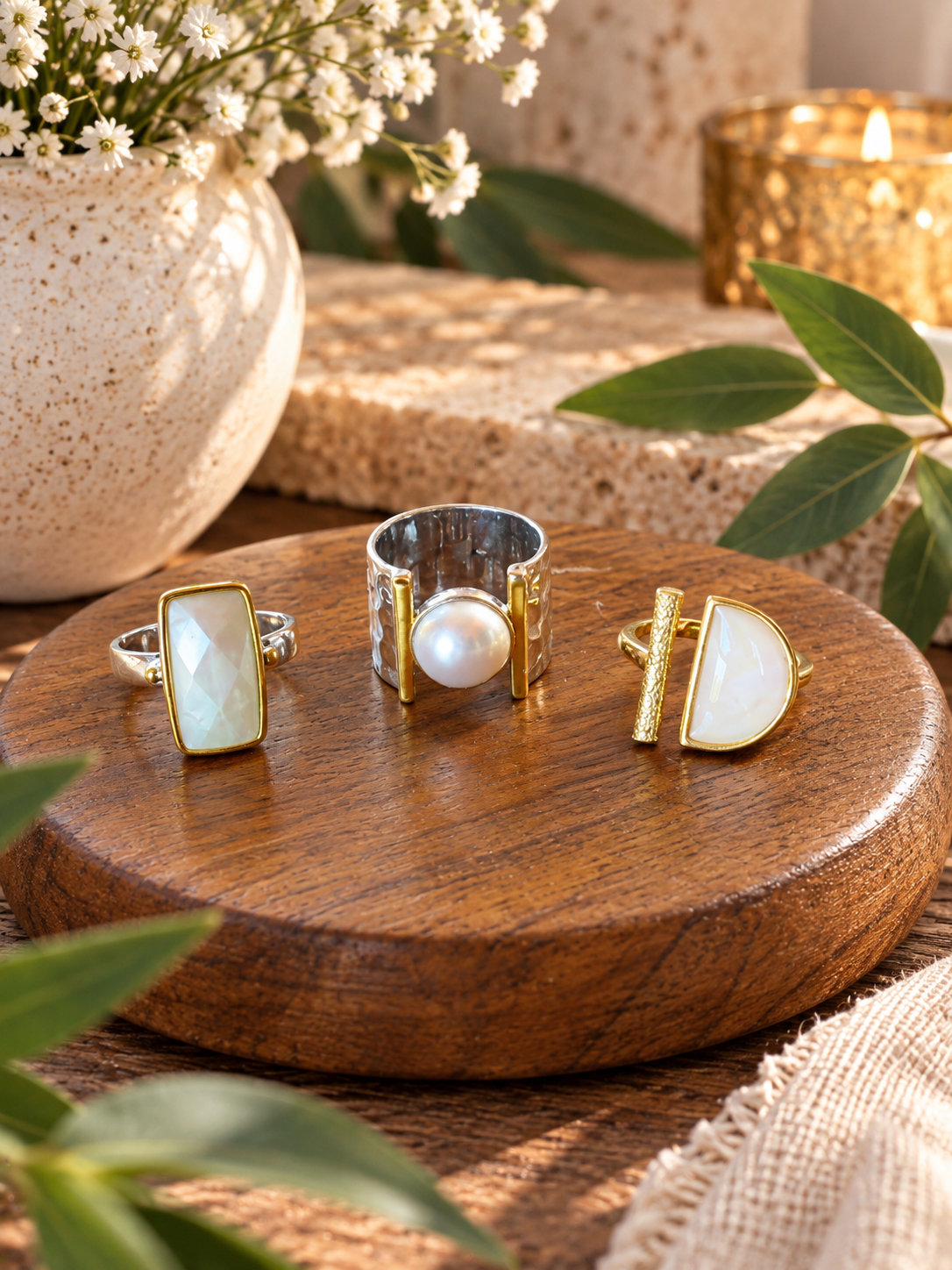 Pearl & Stone Rings