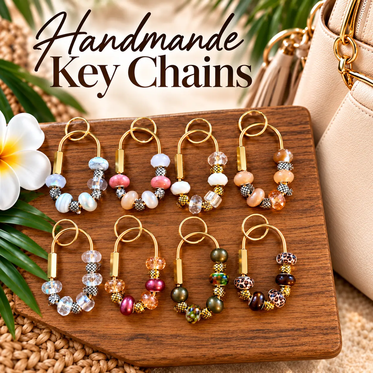 Beaded Charm Keychains